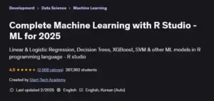 آموزش یادگیری ماشین در R studio - یادگیری ماشین با R - علم داده با زبان R - یادگیری ماشین زبان R