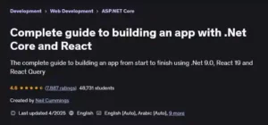 آموزش صفر تا صد ساخت برنامه با React و NET Core. - دانلود Complete guide to building an app with .Net Core and React
