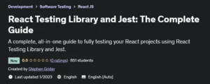 آموزش صفر تا صد و پروژه محور تست برنامه های React با React Testing Library و Jest - دانلود React Testing Library and Jest: The Complete Guide