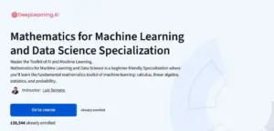 آموزش ریاضیات مخصوص یادگیری ماشین و علم داده از Coursera