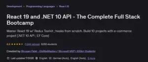 آموزش برنامه نویسی فول استک در React و NET API. با 10 پروژه
