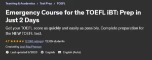 آمادگی سریع برای آزمون تافل (TOEFL) در 2 روز