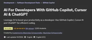 آموزش افزایش بهره وری و بهبود در کدنویسی با GitHub Copilot, Cursor AI & ChatGPT