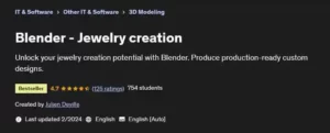 آموزش طراحی طلا و جواهرات در نرم افزار بلندر (Blender)