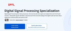 آموزش مفاهیم بنیادین و کاربردی پردازش سیگنال دیجیتال (DSP) از Coursera