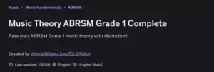 آموزش تئوری موسیقی ABRSM سطح 1 برای آزمون بین المللی